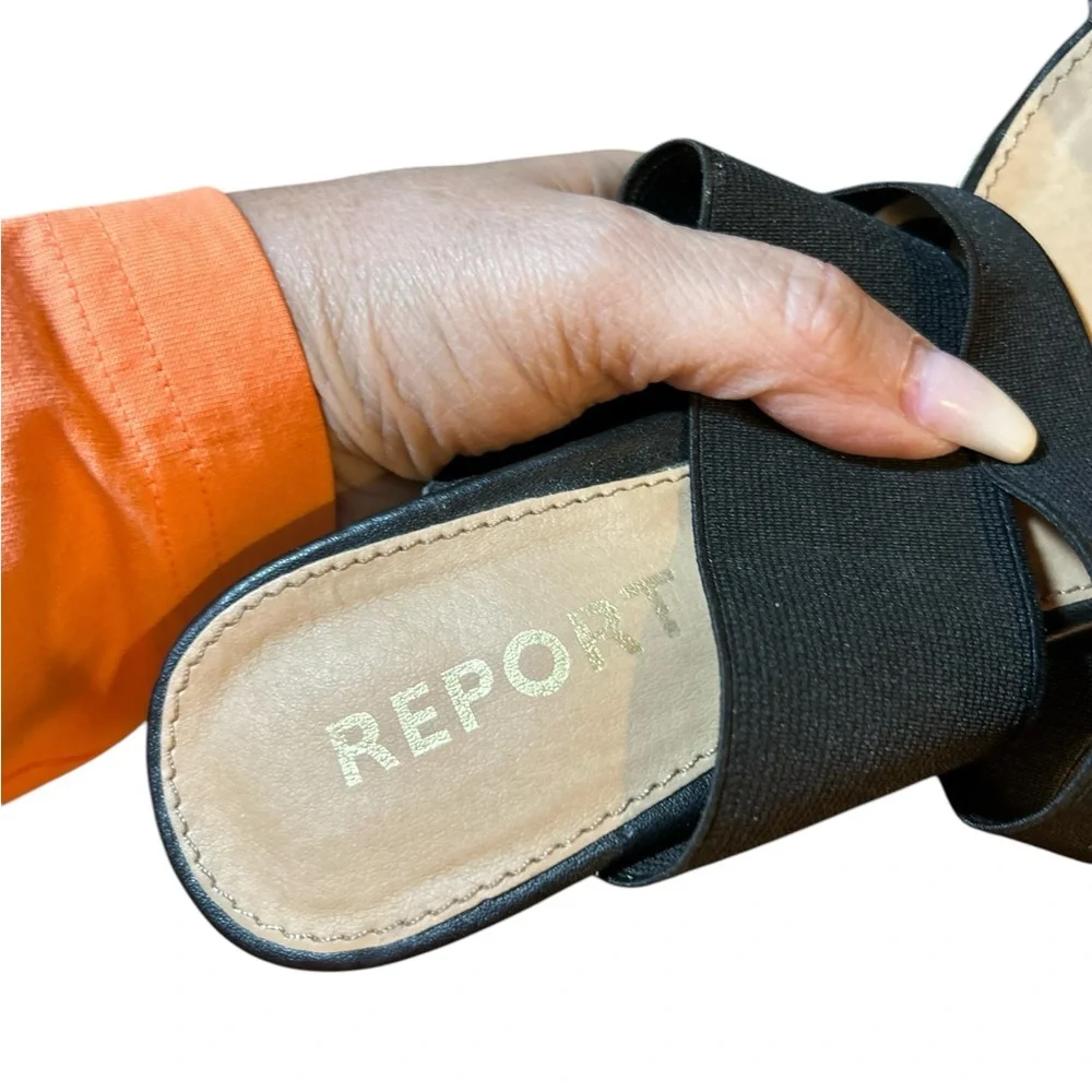 Report Black Espadrilles Wedge Sandals